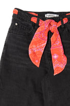 Wide Leg Bandana Belt Jeans 