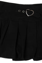 Pleated Heart Buckle Mini Skort