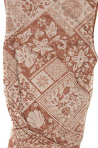 Mesh Printed Sleeveless Boat Neck Top