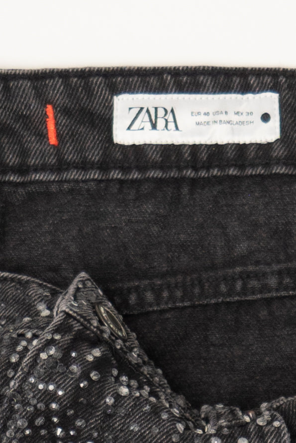 Zara Rhinestone Denim Jeans (2020s)