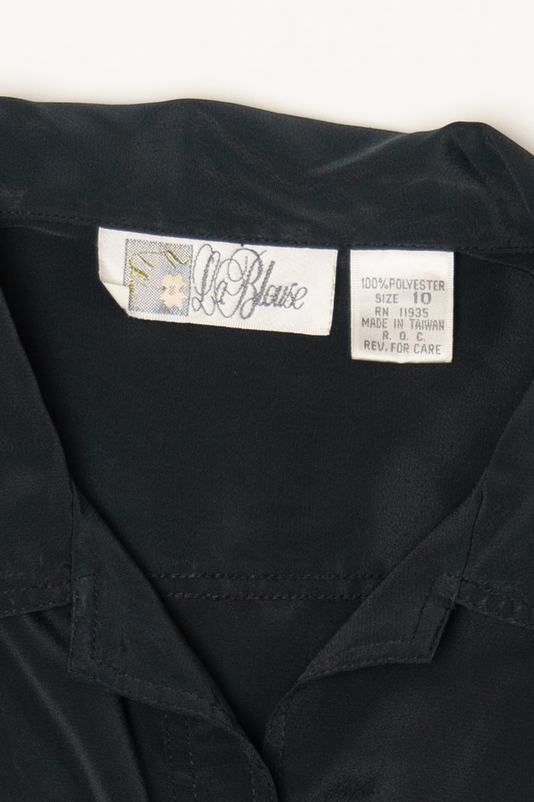 Vintage Black La Blouse Button Up Shirt (1980s)