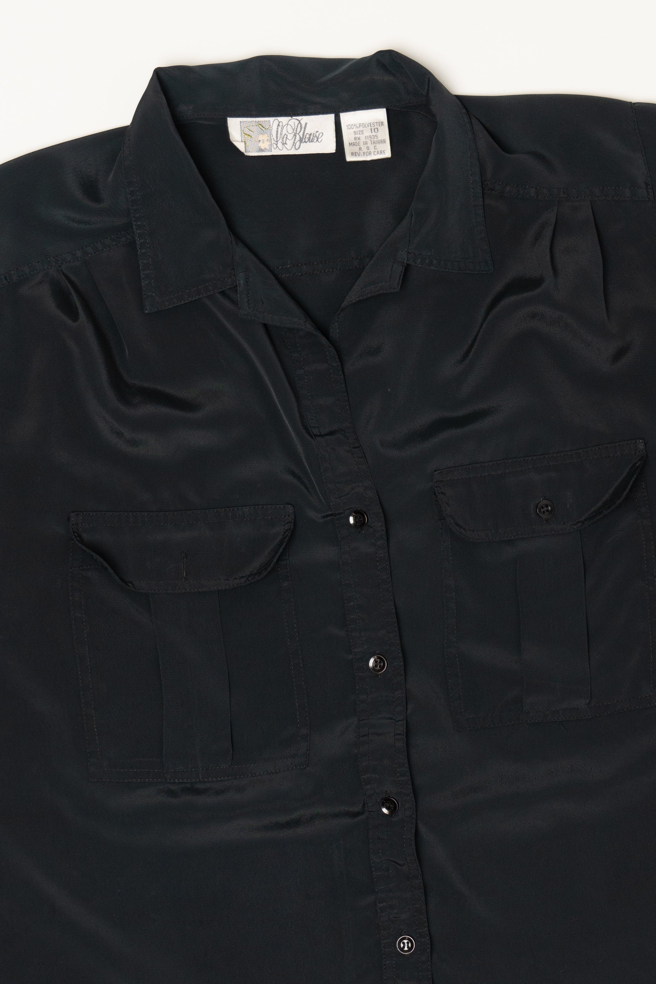 Vintage Black La Blouse Button Up Shirt (1980s)