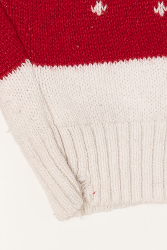 Red Sixth Avenue Reindeer Ugly Christmas Pullover (2010s)