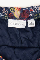 Navy Blue Kim Rogers Floral Maxi Skirt (2010s)