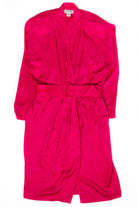 Vintage Hot Pink Paisley Silk Wrap Dress (1980s)