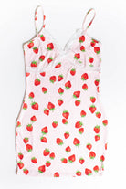 Strawberry Lace Trimmed Mini Dress (Extended Sizes)
