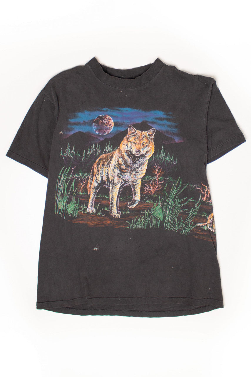 Vintage Wolf Scene T-Shirt (1980s)