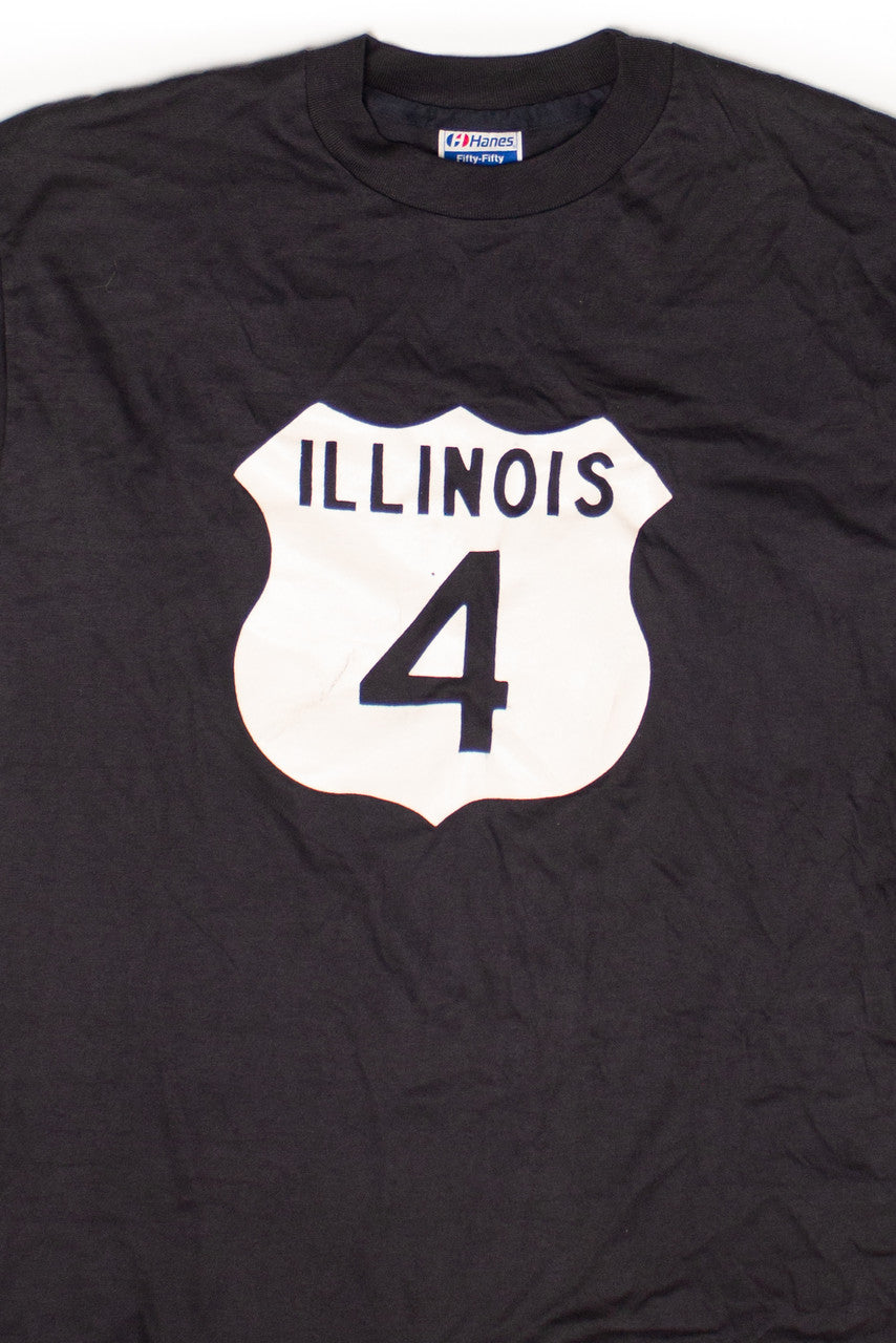 Vintage Illinois Interstate 4 T-Shirt (1990s)