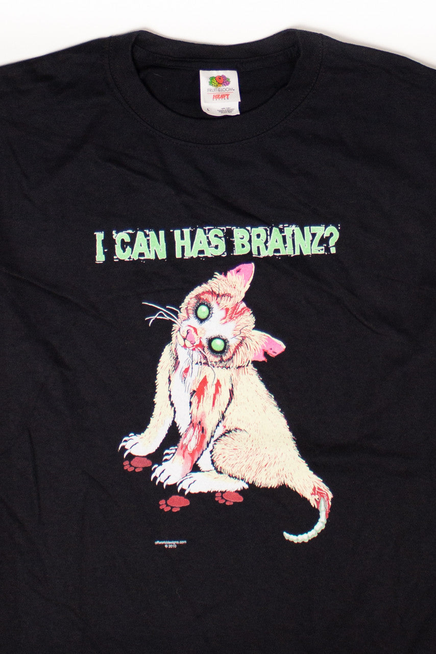 Y2K Zombie Cat T-Shirt (2000s)