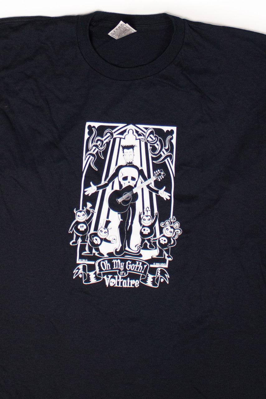 Vintage Goth Voltaire Funny T-Shirt (2000s)