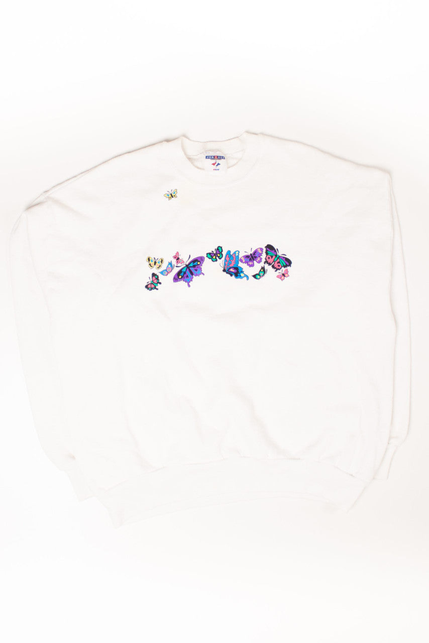 Vintage Embroidered Butterfly Sweatshirt (1990s)