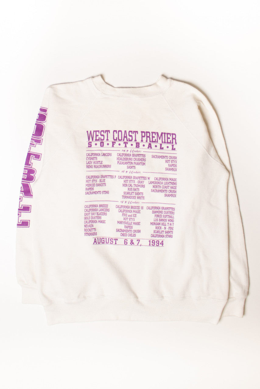 Vintage West Coast Softball Sweatshirt (1990s)