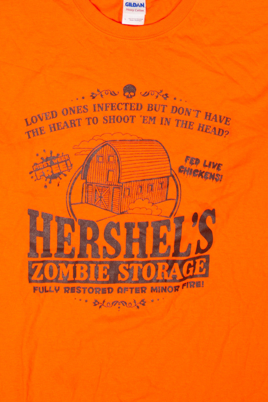 Vintage Hershel's Zombie Storage Funny T-Shirt (2010s)