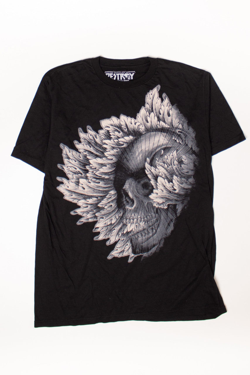 Vintage Feather Skull T-Shirt (2010s)