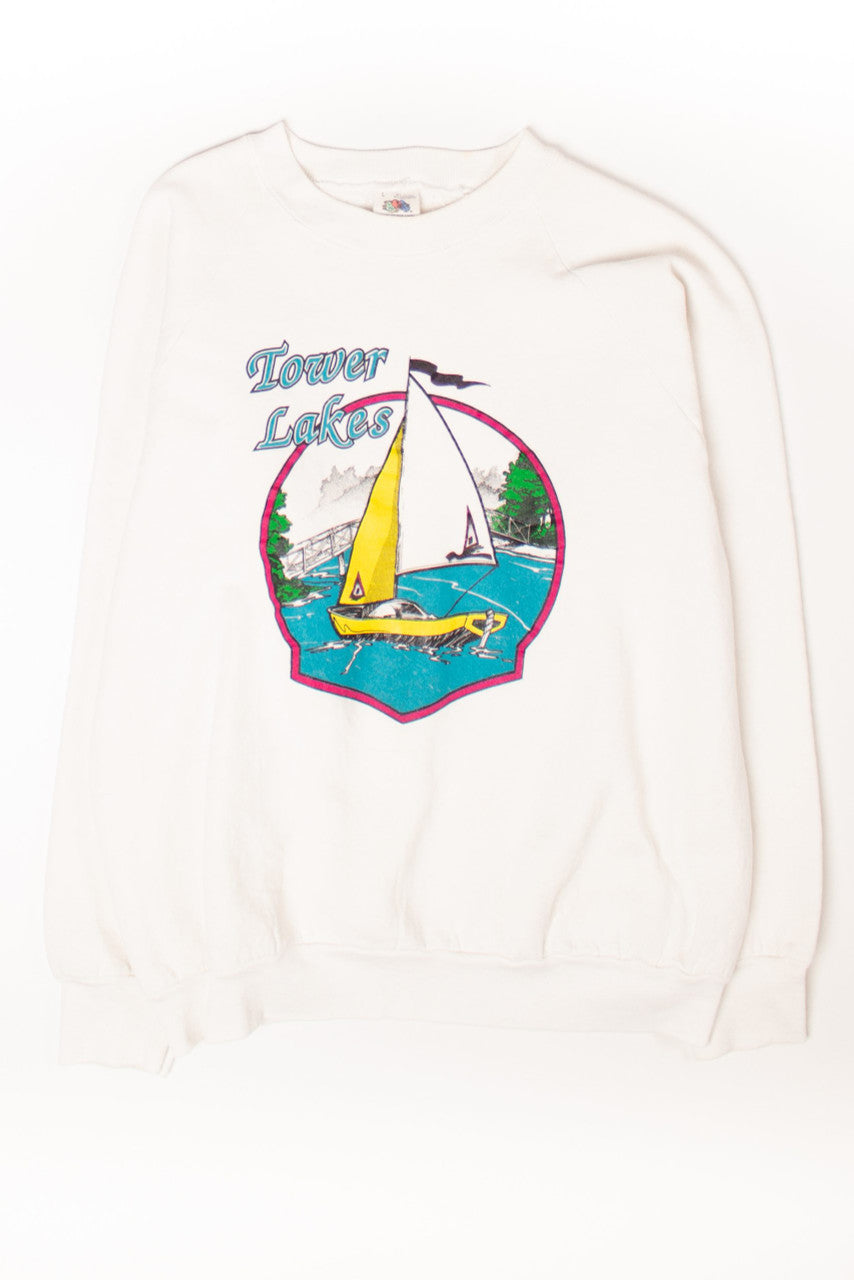 Vintage Tower Lakes Boat Sweatshirt (1980s)