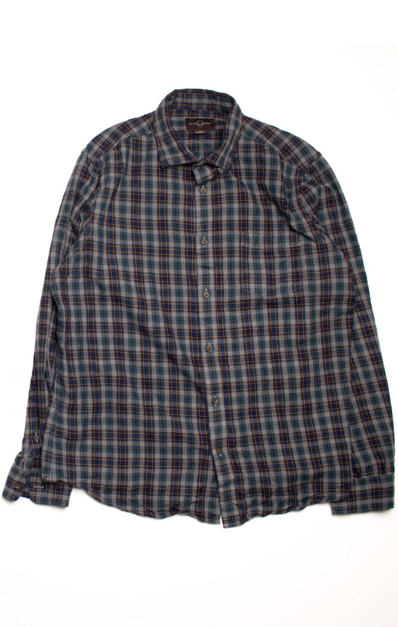 Vintage Black Brown Flannel Shirt (1990s)