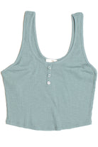 Sage Ribbed Crop Henley