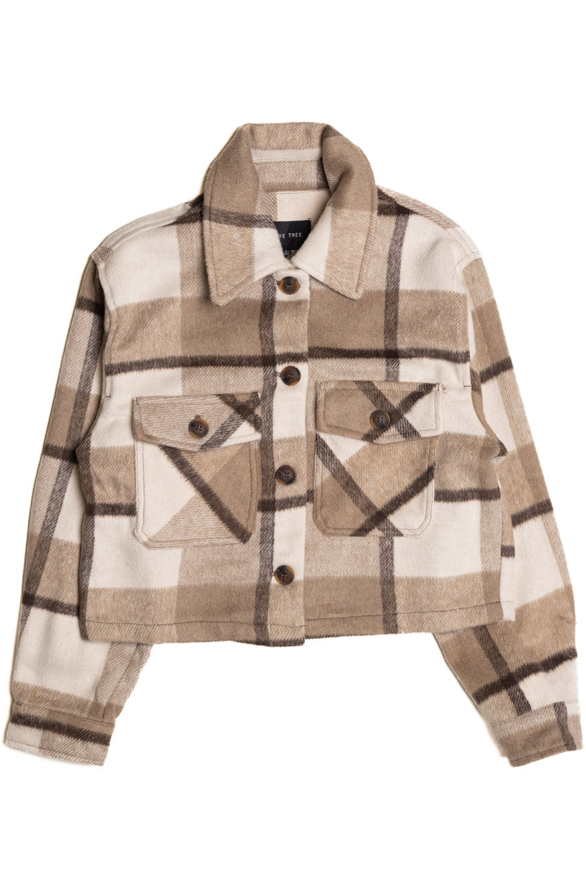 Taupe Skimmer Brushed Plaid Jacket