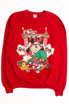 Red Looney Toons Ugly Christmas Sweatshirt 58770