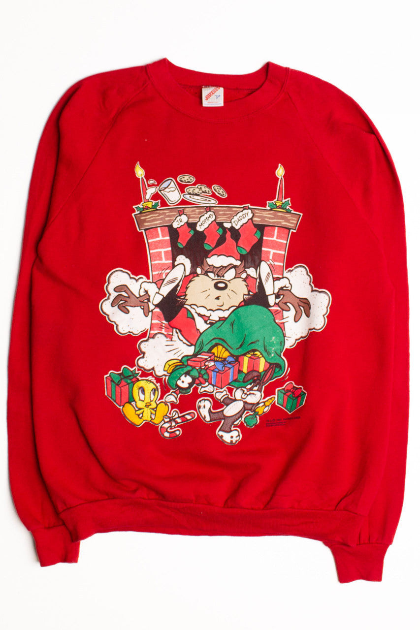 Red Looney Toons Ugly Christmas Sweatshirt 58770