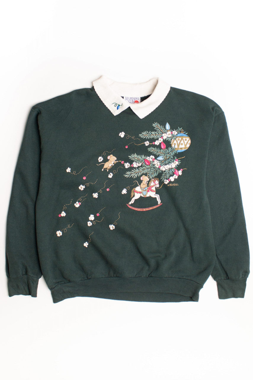Floral Mice Ugly Christmas Sweatshirt 58942