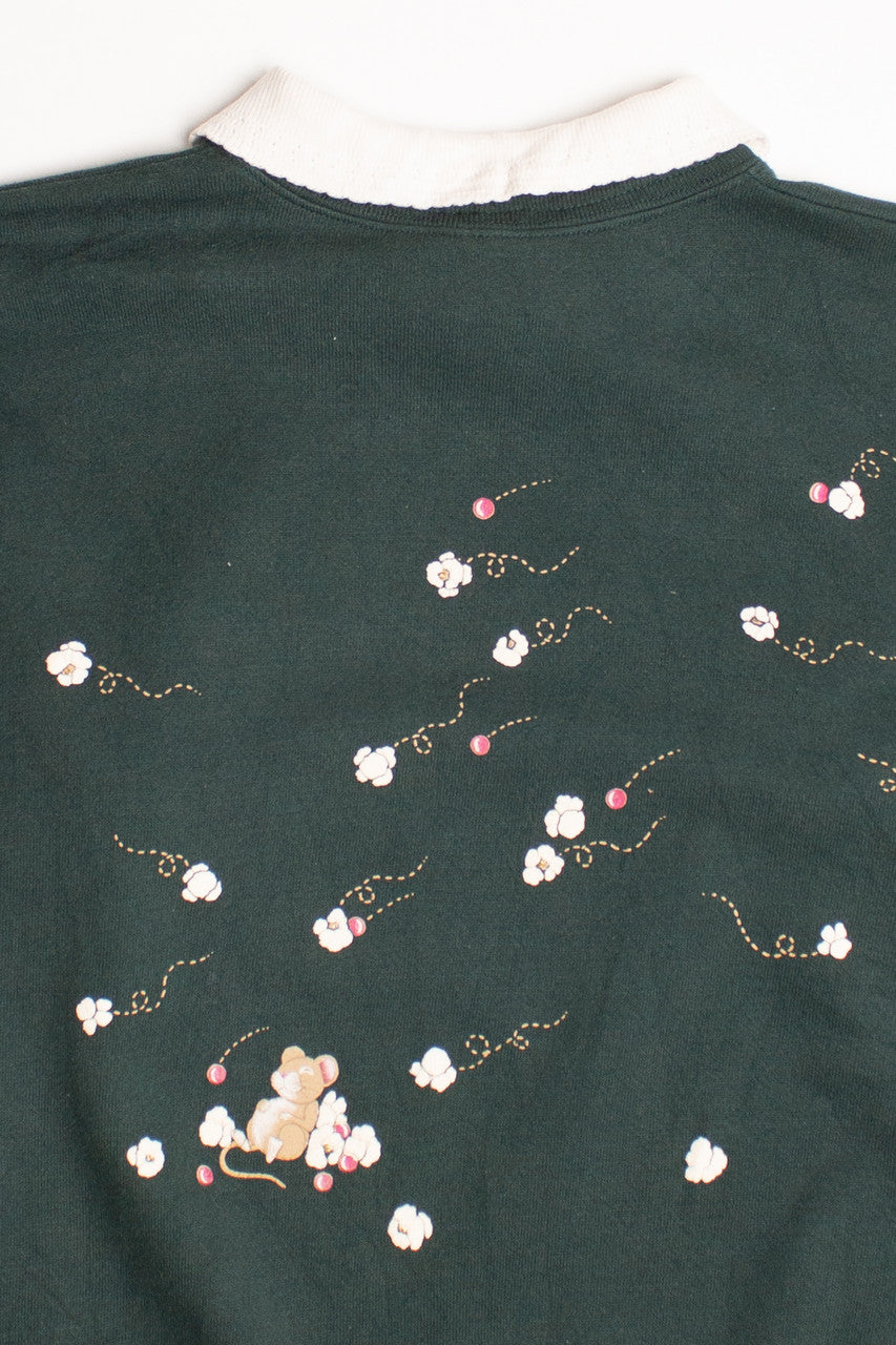 Floral Mice Ugly Christmas Sweatshirt 58942