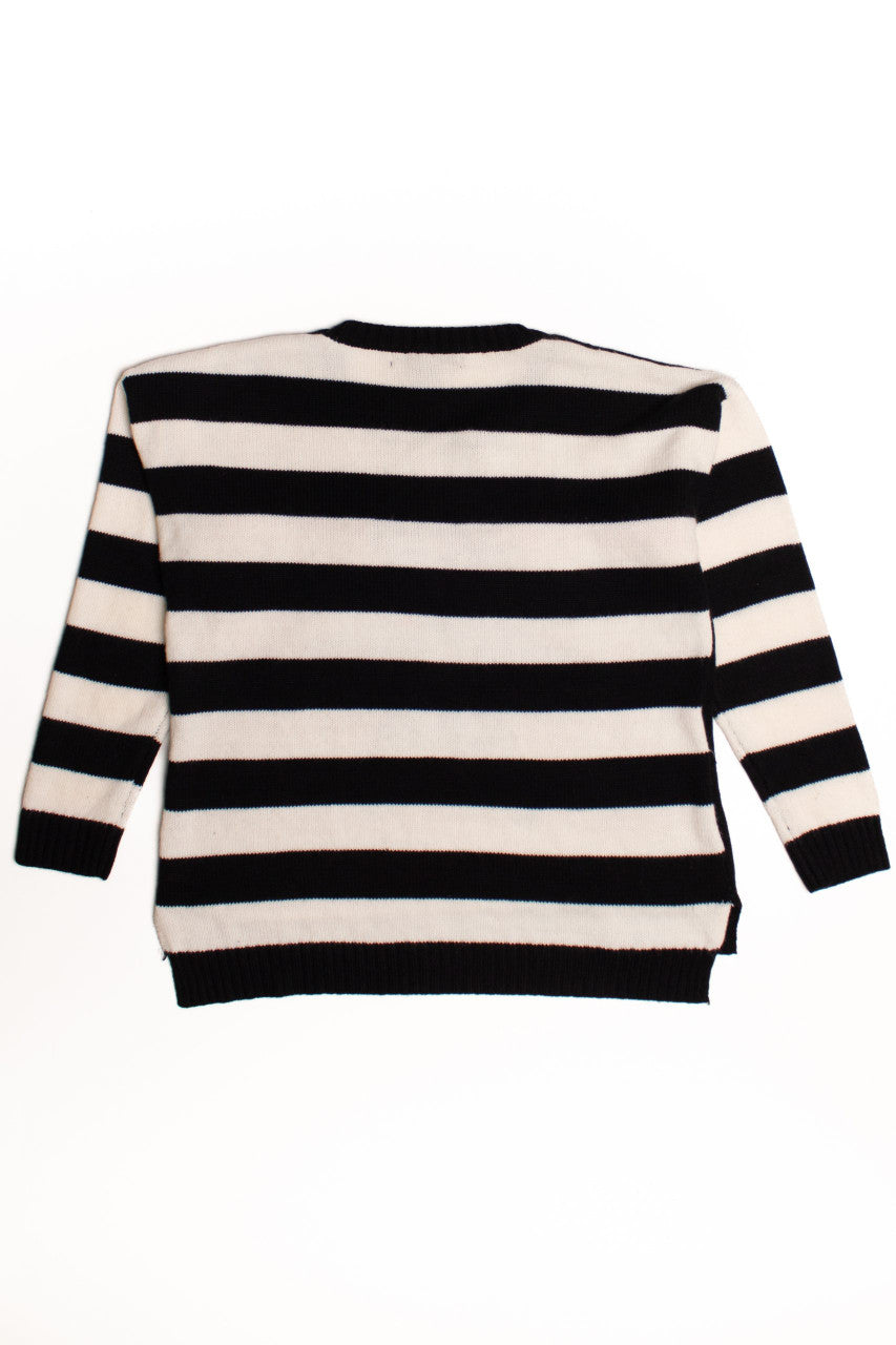 Black Striped Ugly Christmas Pullover 58974