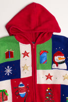 Multicolor Hooded Ugly Christmas Cardigan 58993