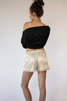 Satin Short With Lace Trim