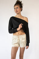 Satin Short With Lace Trim