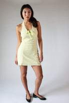 Satin Bow Halter Dress