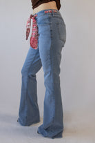 Scarf Belt Flare Jeans