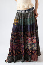 Scarf Prints Tiered Maxi Skirt