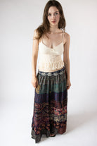 Scarf Prints Tiered Maxi Skirt