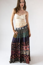 Scarf Prints Tiered Maxi Skirt