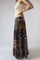 Scarf Prints Tiered Maxi Skirt