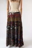 Scarf Prints Tiered Maxi Skirt