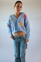 Ocean Life Crochet Applique Cardigan