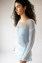 Seaside Crochet Mesh Sweater