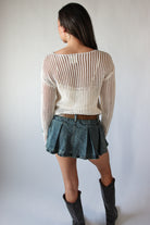 Seaside Crochet Mesh Sweater