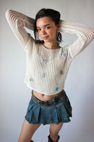 Seaside Crochet Mesh Sweater