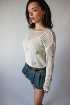 Seaside Crochet Mesh Sweater