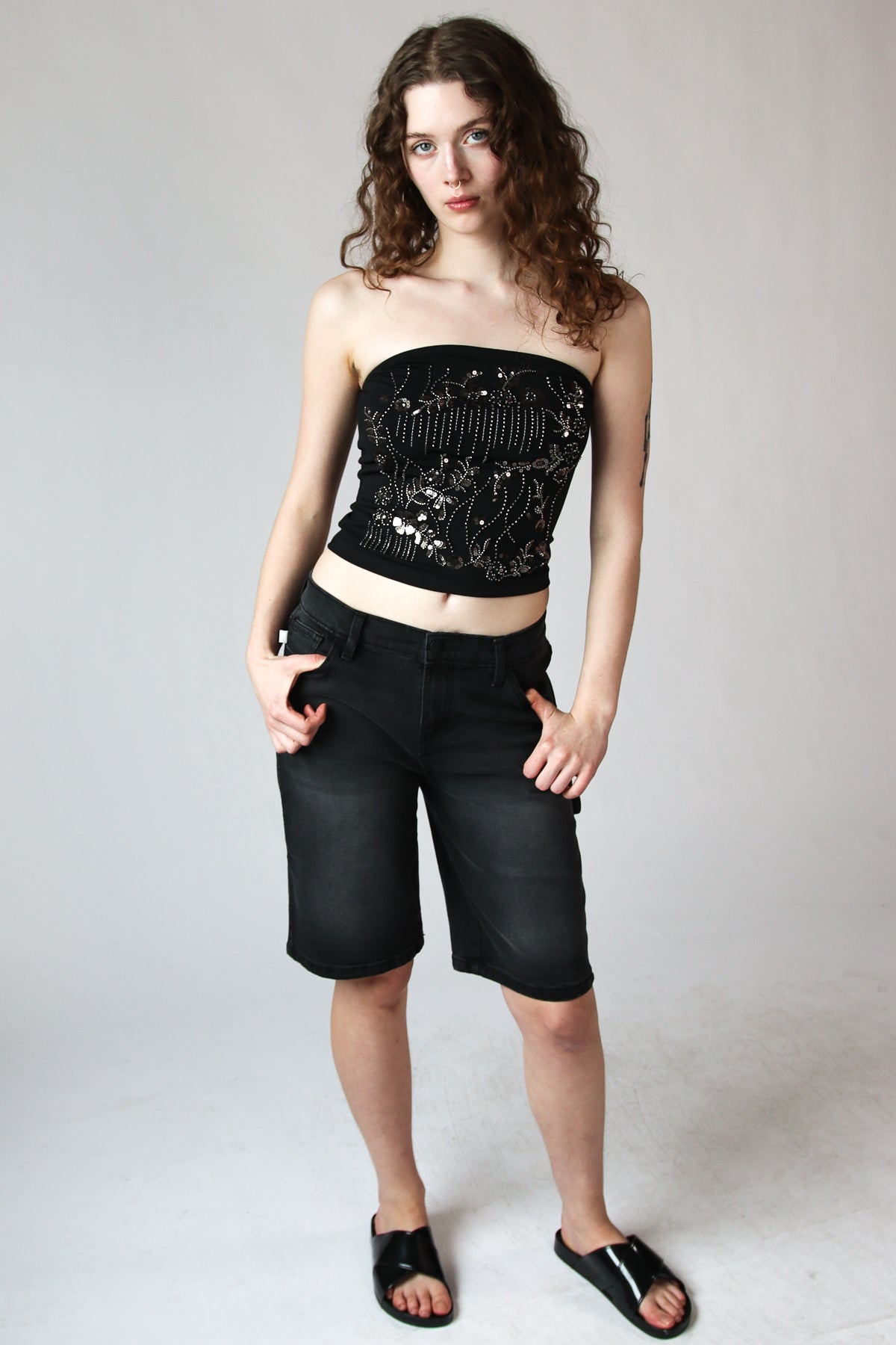 Sequin Beaded Tube Top