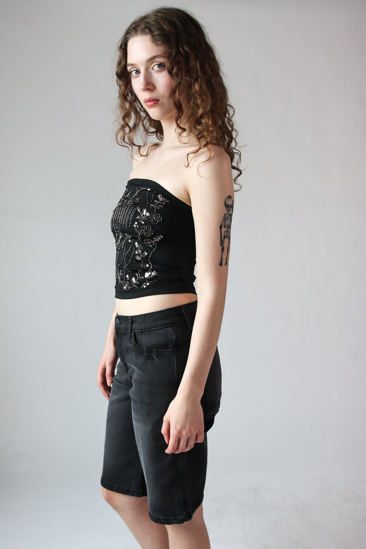 Sequin Beaded Tube Top