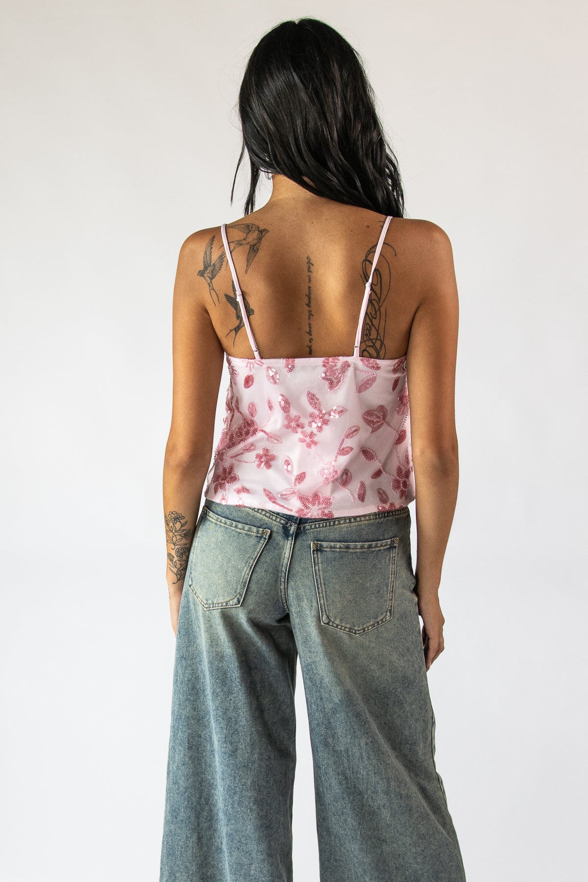Sequin Floral Beaded Cami