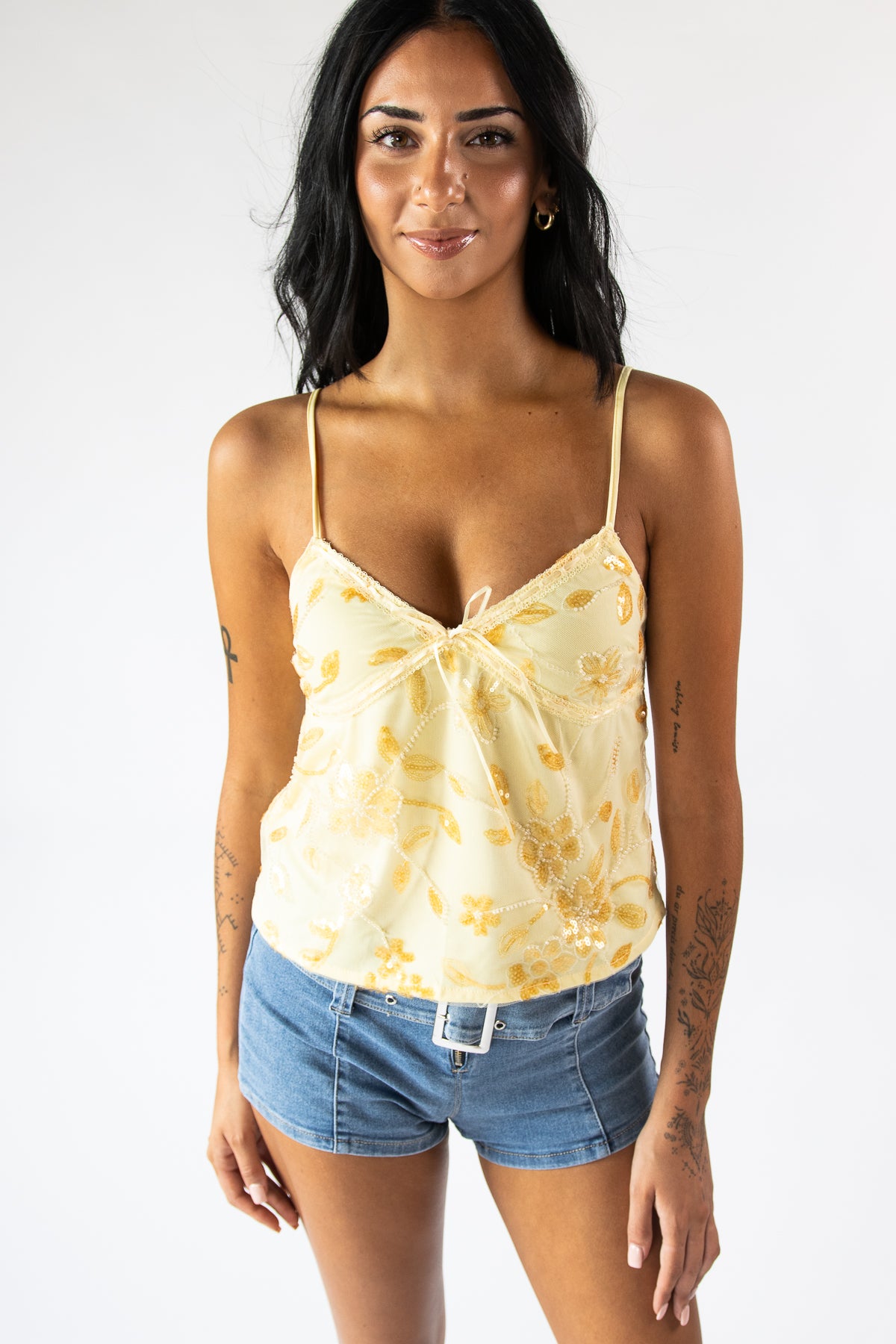 Sequin Floral Beaded Cami