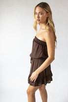 Sequin Flower Strapless Mini Dress