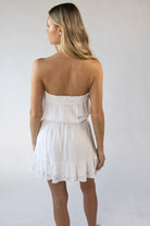 Sequin Flower Strapless Mini Dress