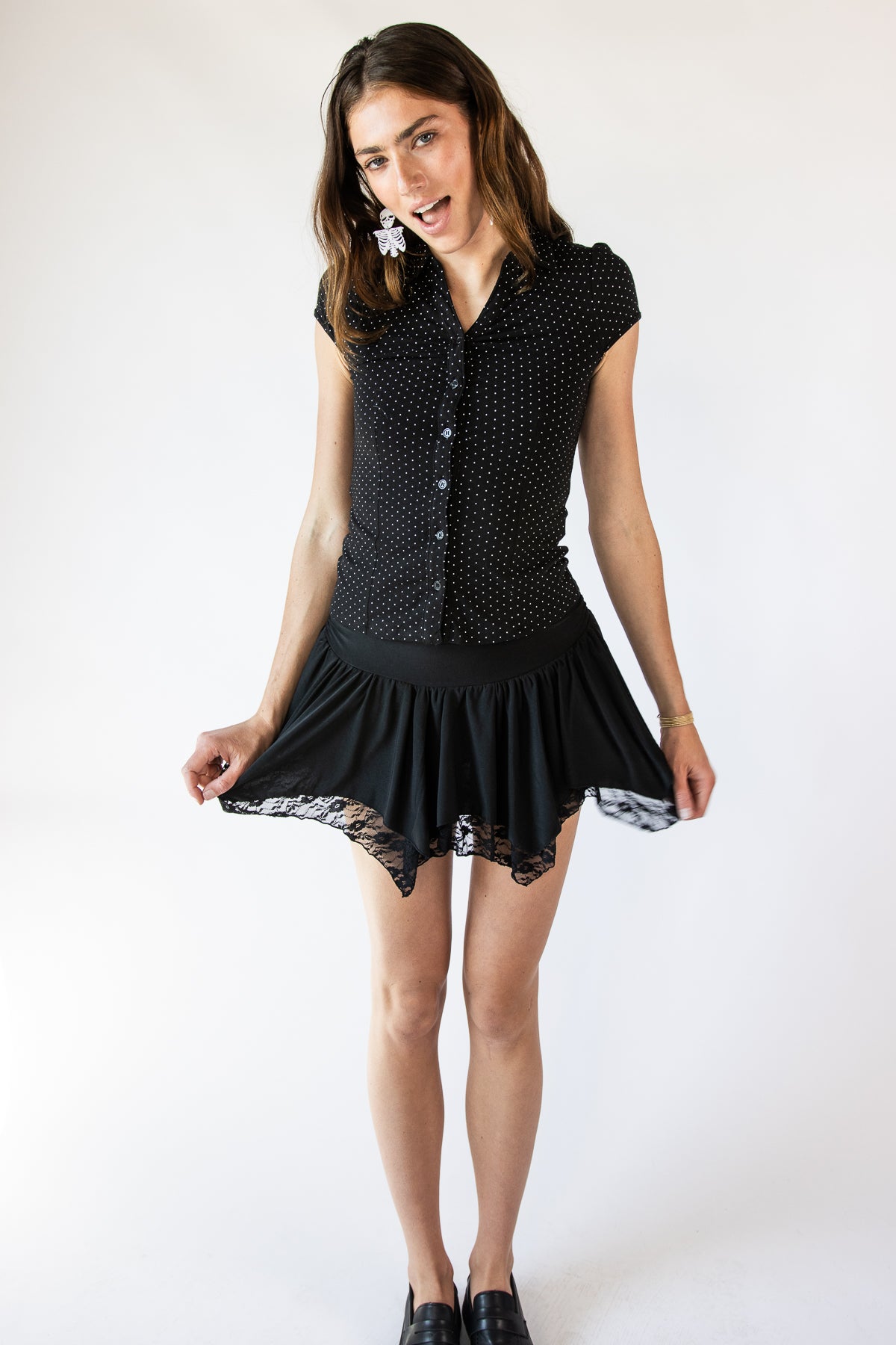 Lace Layered Sharkbite Skirt