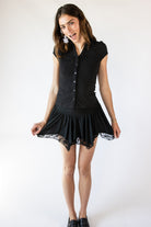 Lace Layered Sharkbite Skirt
